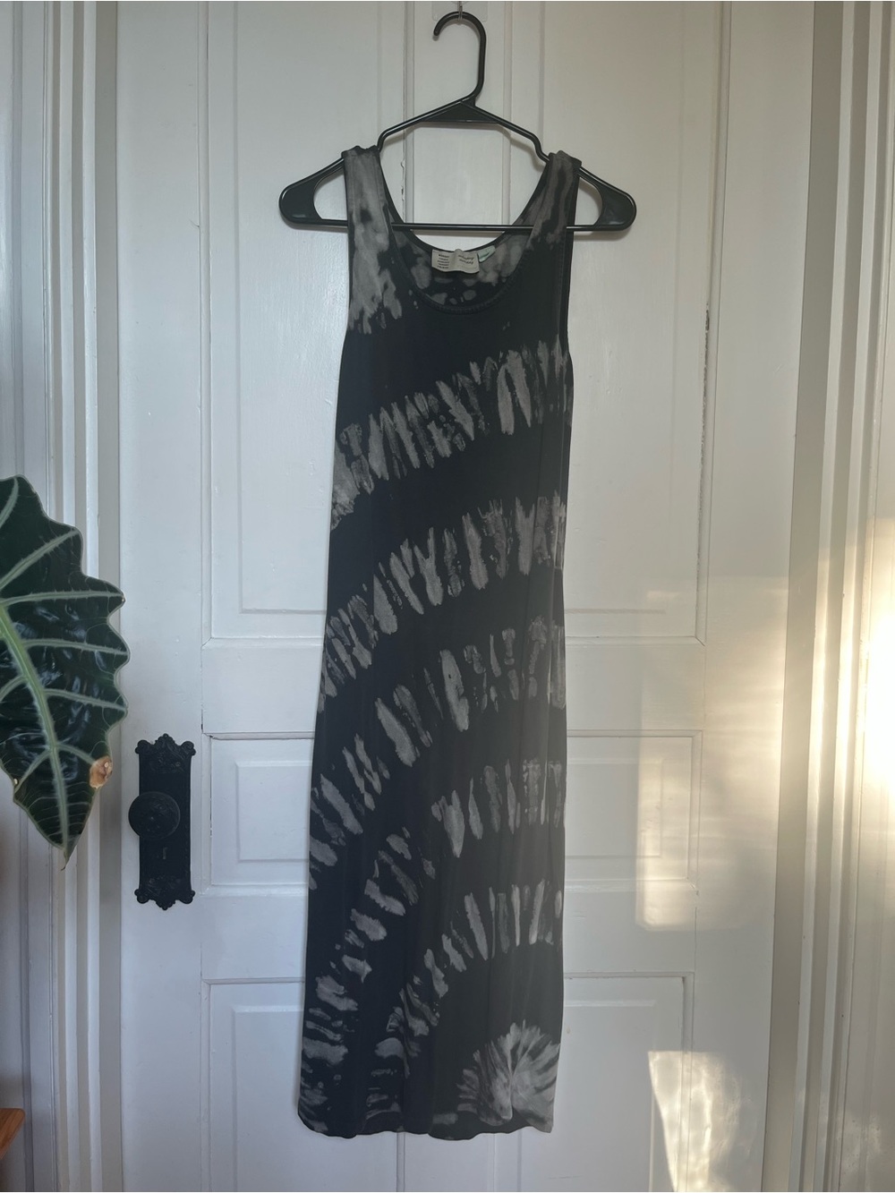 Anthropologie Deep Blue and Gray Tie-Dye Midi Dress